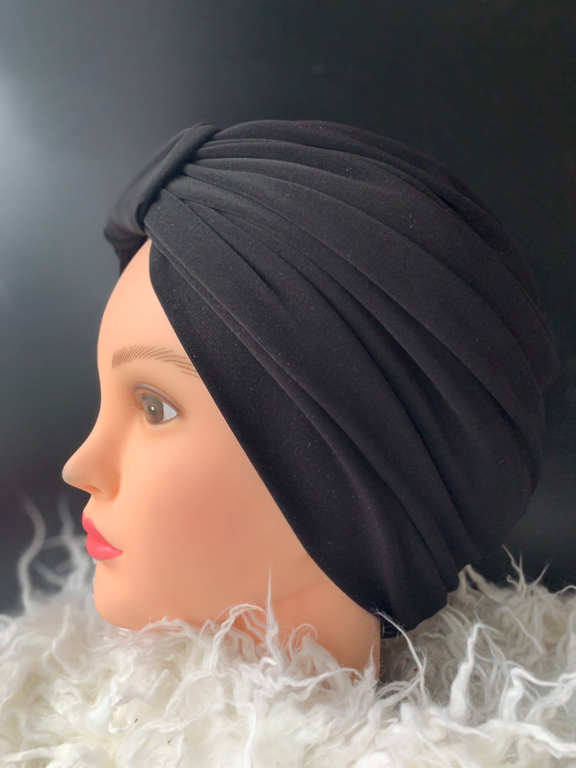 Solid Color Women’s Fashion Turban - Ladies Alopecia Hair loss & Chemo Cap Head cover, Handmade