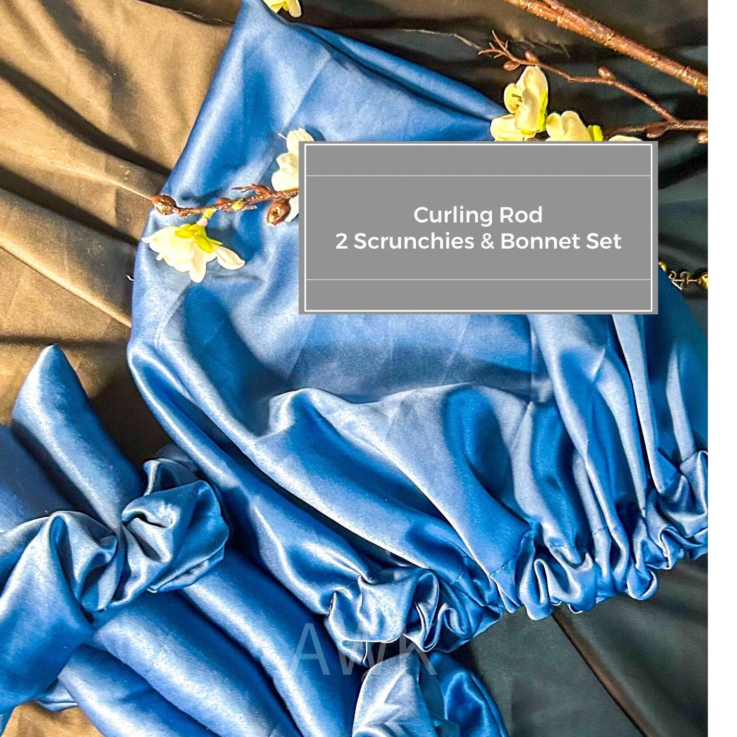 Heatless Curls Hair Curling ribbon for damage free Overnight Curls, No heat Curling rod + Bonnet Set for bouncy curls, Silk Satin curler Set