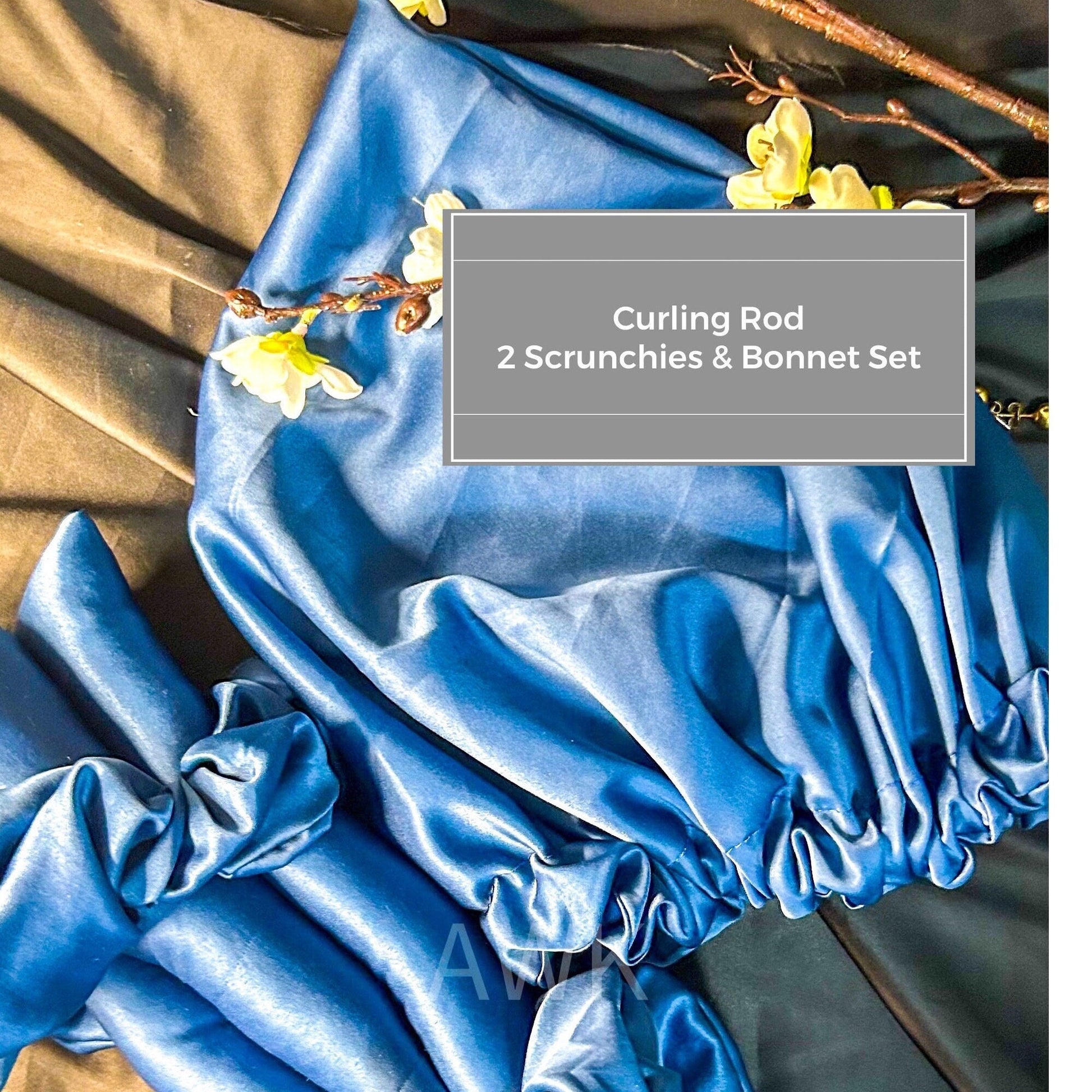 Heatless Curls Hair Curling ribbon for damage free Overnight Curls, No heat Curling rod + Bonnet Set for bouncy curls, Silk Satin curler Set